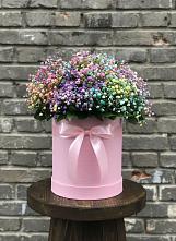 Цветочная композиция из Гипсофила и Розы в шляпной коробке в Ардатове Республики Мордовия