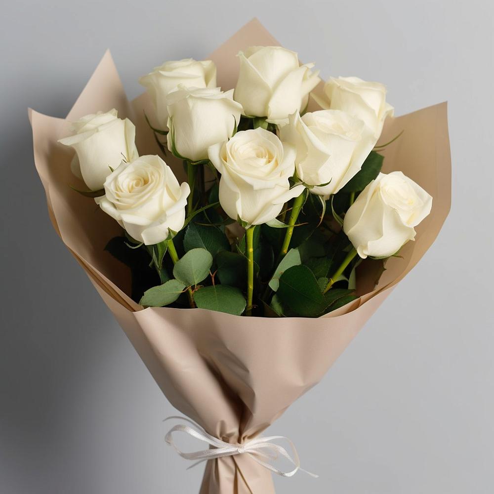 Букет 9 Белых роз Эдлесс Лав в Ардатове Республики Мордовия