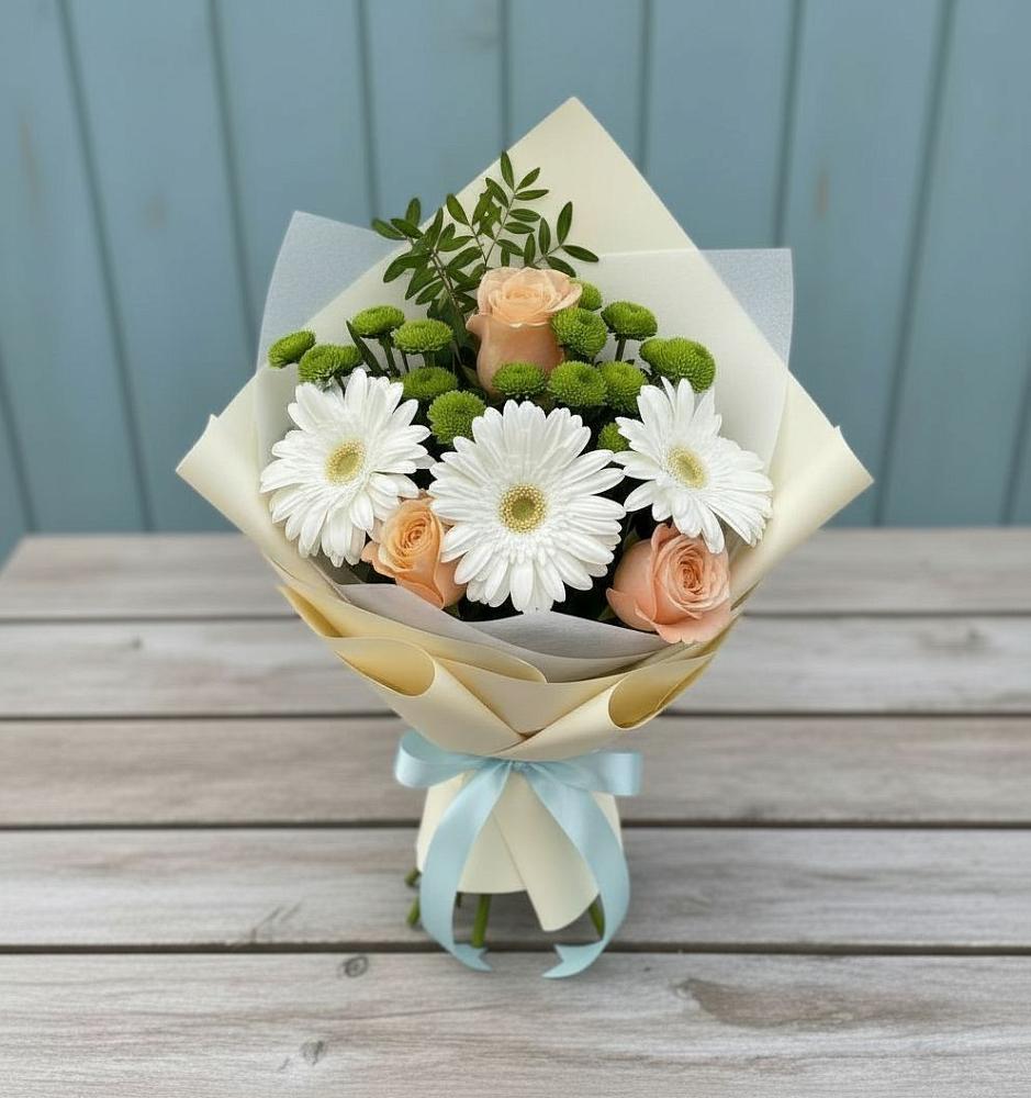 Букет цветов из: Герберы, Розы и Хризантемы в Ардатове Республики Мордовия