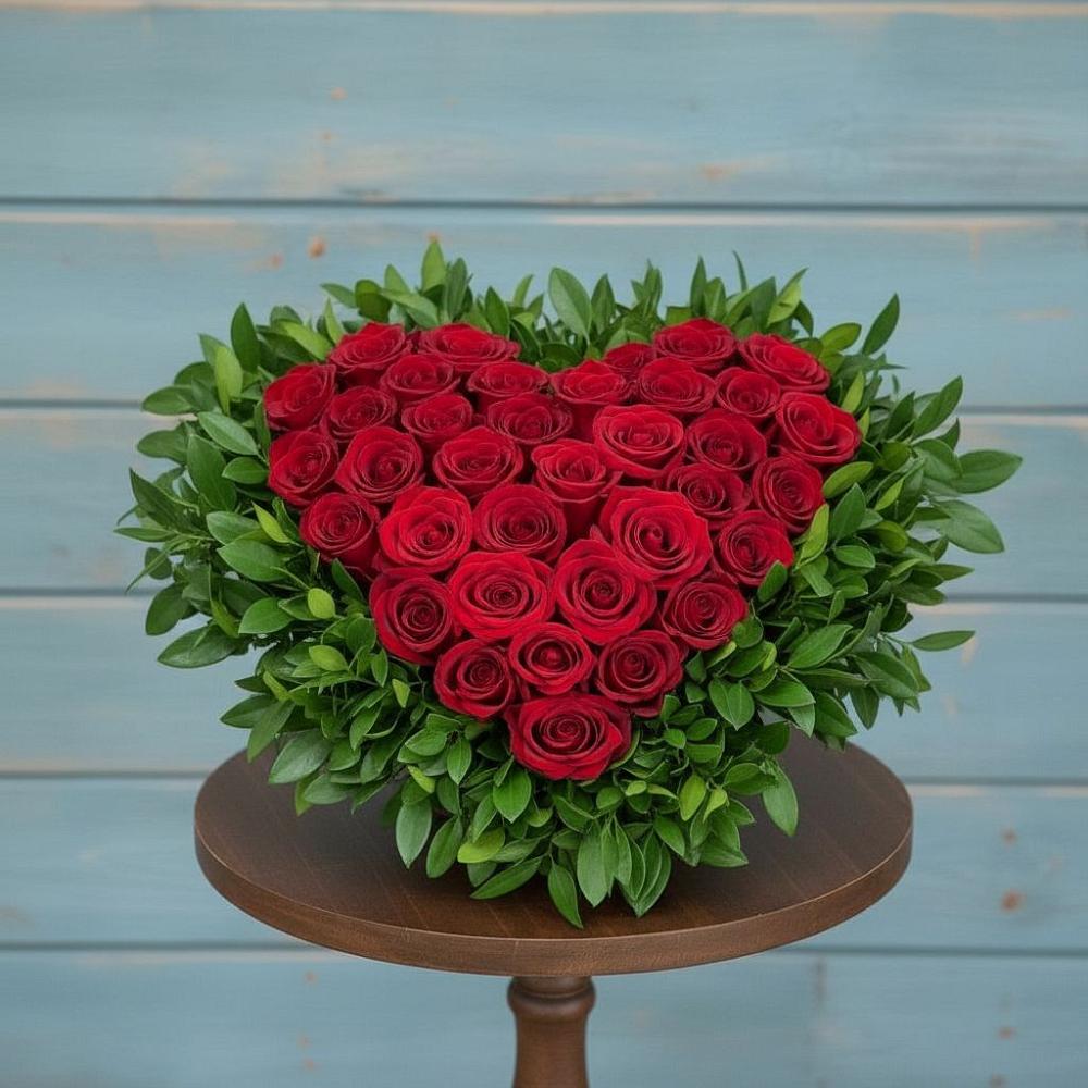 Цветочная композиция из Розы в виде сердца в Ардатове Республики Мордовия