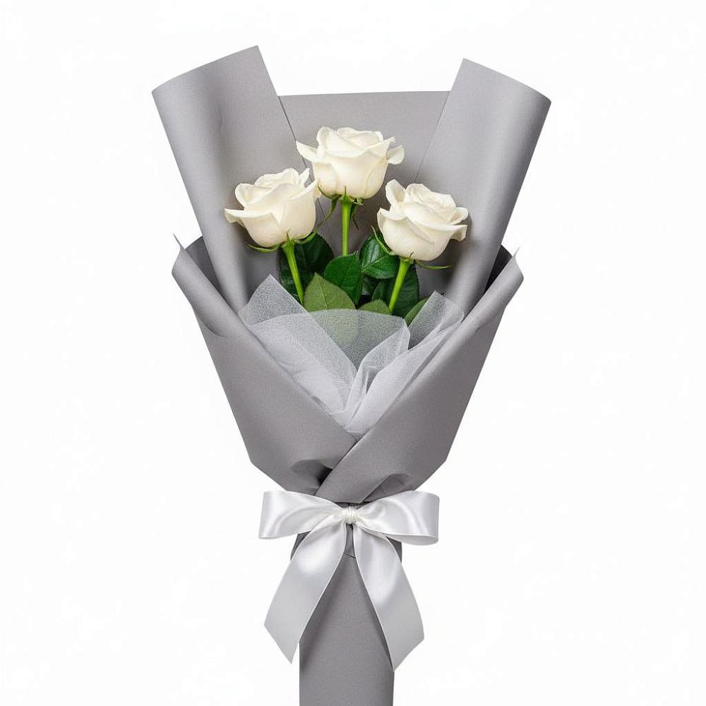 Букет 3 белые розы в Ардатове Республики Мордовия