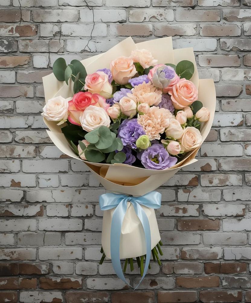 Букет цветов из: Розы, Лизиантусы и Гвоздики в Ардатове Республики Мордовия