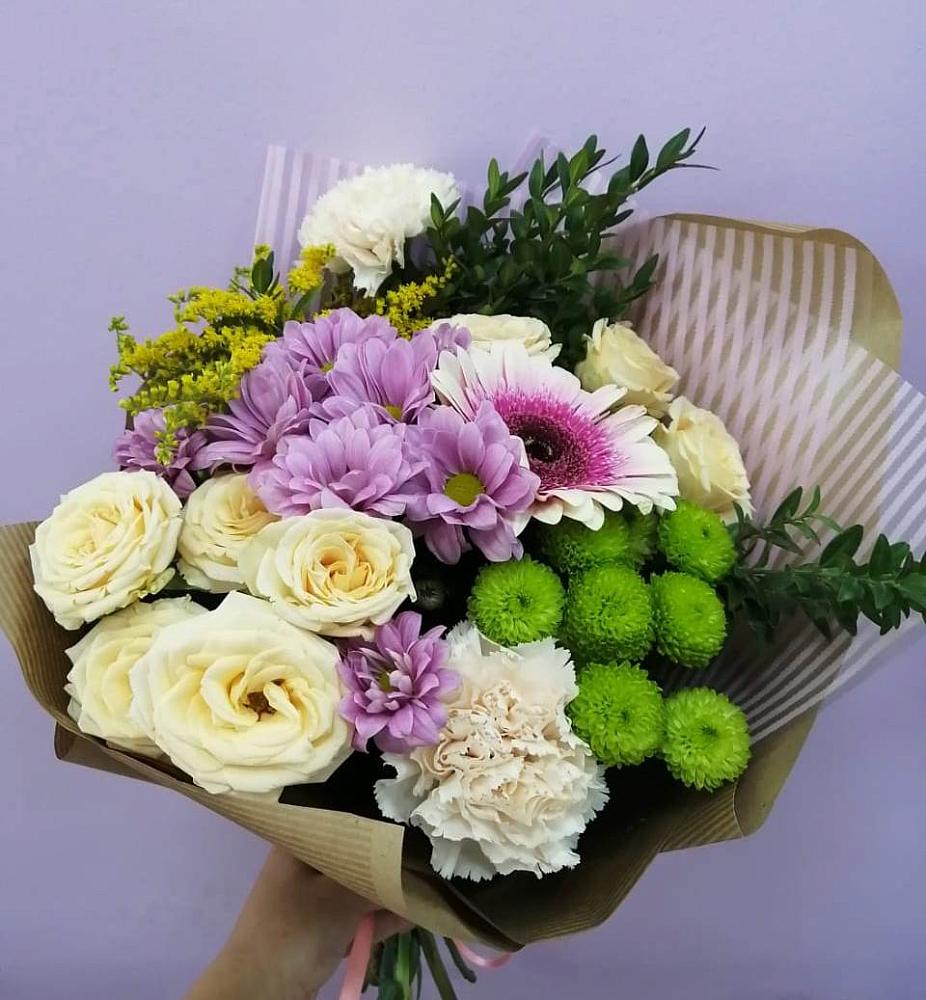 Букет цветов из: Хризантемы, Розы, Гвоздики и Герберы в Ардатове Республики Мордовия