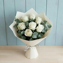 Букет Белые розы в Эвкалипте в Ардатове Республики Мордовия