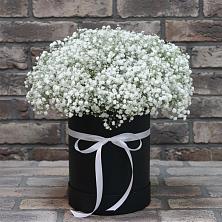 Цветочная композиция из Гипсофила в шляпной коробке в Ардатове Республики Мордовия