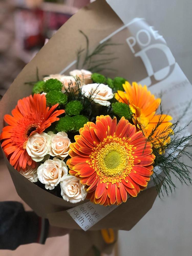 Букет цветов из: Герберы, Хризантемы и Розы в Ардатове Республики Мордовия