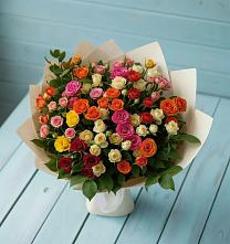 Букет Микс из разноцветных кустовых роз в Ардатове Республики Мордовия