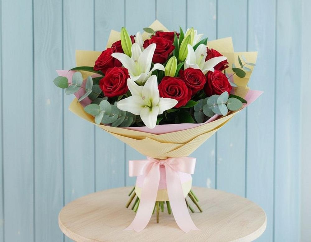 Букет цветов из: Лилии и Розы в Ардатове Республики Мордовия
